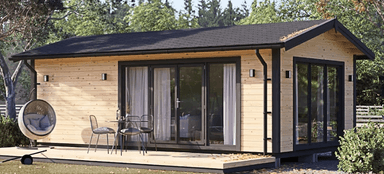 Granny Annexe DIANA Modern M (Insulated, 34 mm + Cladding), 7.5x4.2 m (25'x14'), 26 m2 - Quick Garden