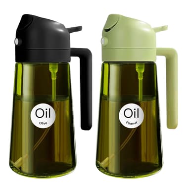 YARRAMATE 16oz/470ml Light-Blocking Dark Oil Sprayer for Cooking, 2-in-1 Olive Dispenser Bottle, Premium Green Glass - YARRAMATE / FBA - Amazon