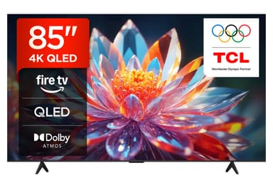TCL 85T6C-UK (2025) 85 Inch QLED 4K HDR TV, Fire TV (Smart TV with Dolby Vision & Atmos, HDR10+, Press & Ask Alexa) - Amazon