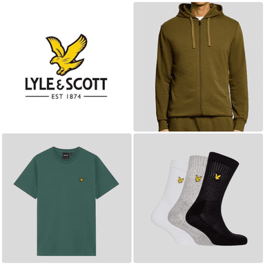 All Sale Now 50% Off + Extra 15% At Checkout - 3 Pack Socks £5.95 / Cap £9.35 / Tee £12.75 / Hoodie £17 & More - Lyle And Scott