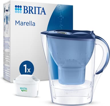 BRITA Water Filter Jug MAXTRA Marella + 1x Pure Performance Cartridge Blue (2.4L) - £11.40 / £10.20 S&S - Amazon