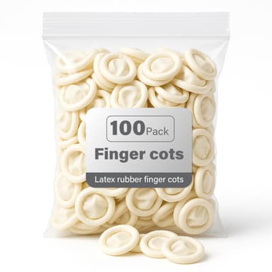 100pcs Latex Finger Cots – Smooth Natural Rubber, Soft & Flexible with Rolled Edge - Amazon
