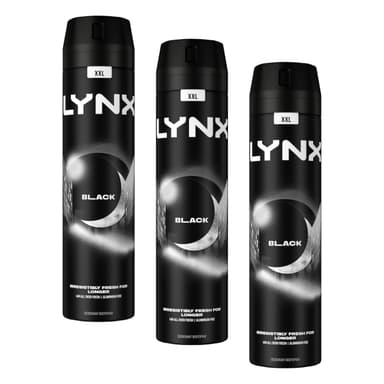 Lynx XXL Black 48 hours of odour-busting zinc tech Aerosol Bodyspray deodorant 250 ml (Pack of 3) - Amazon