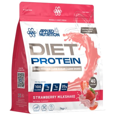Applied Nutrition Diet Protein - High Protein Powder Supplement - Strawberry Milkshake - (1kg - 40 Servings) - Amazon
