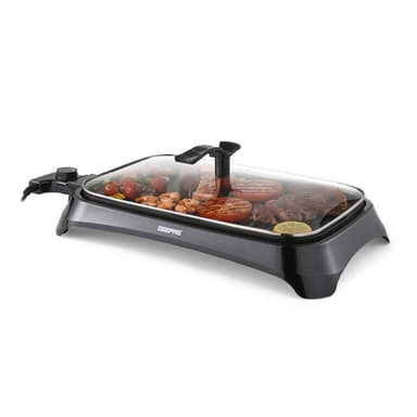 GEEPAS 1600W Electric Barbecue 2-in-1 Grill Hot Plate Smokeless Indoor BBQ | Griddle Built In Drip Tray Adjustable Temperature - Amazon
