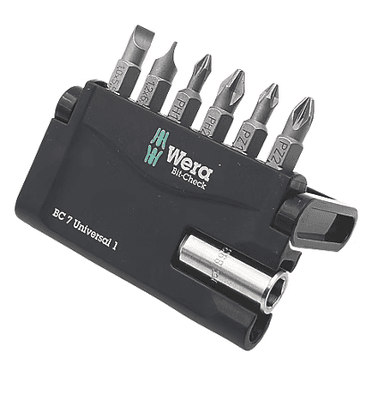 Wera Bit-Check 7 Universal 1 1/4" Hex Shank Mixed Bit Set 7 Pieces (175TX) (Free C&C) - Screwfix