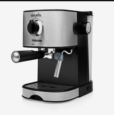Tristar Pump Espresso Machine with Milk Frother, 2 Cups, 15 Bar, Compact | Silver & Black (Limited Stock) - Joybuy