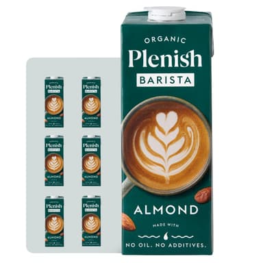 Plenish Barista Organic Almond Drink Long Life, 1L (Pack of 6) - Amazon