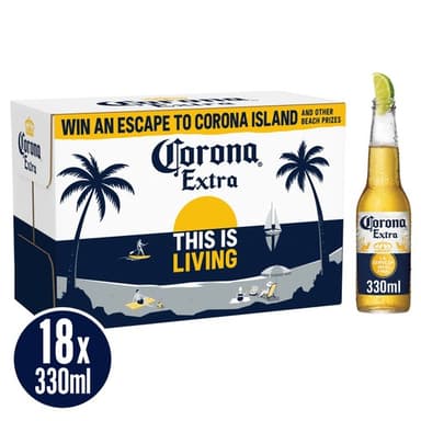 Corona Extra Premium Lager Beer Bottles 18 x 330ml (In Store England Only) - Morrisons