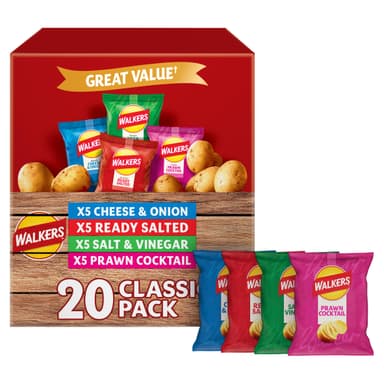 Walkers Classic Variety Multipack Crisps Box 20x25g (S&S £3.40) - Amazon
