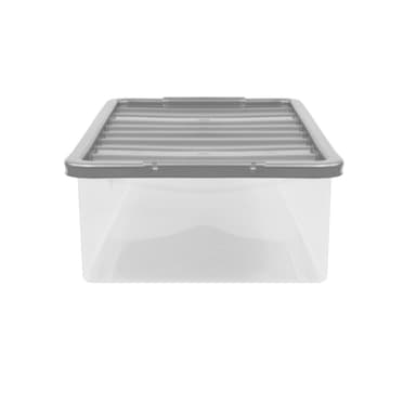 George Home Medium 12L Plastic Storage Box with Silver Lid - ASDA Groceries