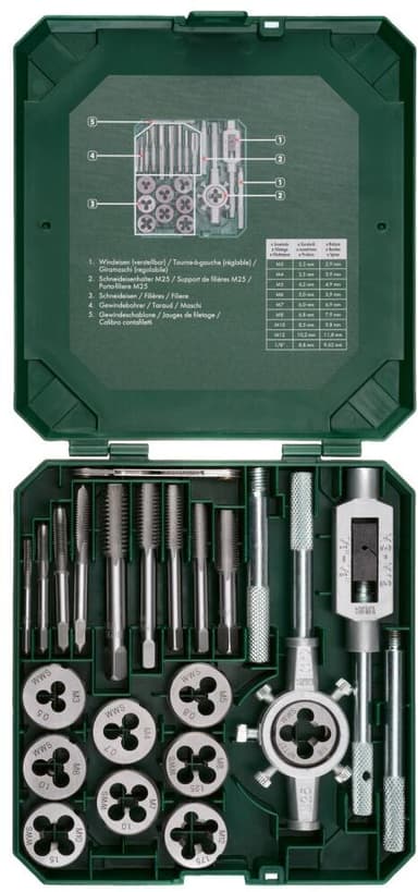 PARKSIDE Tap and Die Set - 21 Pieces - Lidl