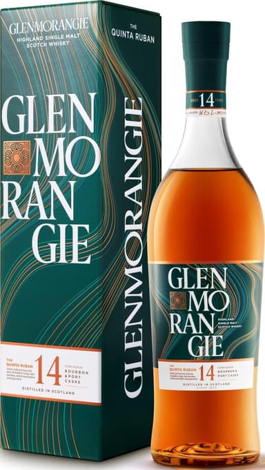 Glenmorangie Quinta Ruban 14 Years Old Single Malt Whisky, Aged in Bourbon and Port Casks, Gift Box, 70cl 46% - Amazon