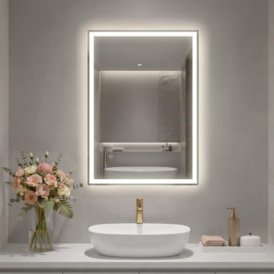 Songmics 50.7 x 70.7 cm Anti-Fog Bathroom Mirror with Adjustable LED Lights W/Voucher - Amazon