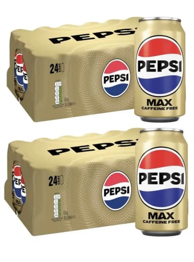 2 x Pepsi Max No Caffeine 330ml Can (Pack of 24) - Discount at Checkout (£12.45 - 14.05 with S&S) - Amazon