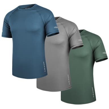 Mens Sports T-Shirts 3 Pack Breathable Moisture Wicking Quick Dry Gym Running Tops - size S only - Sold by The Essentials Wardrobe / FBA - Amazon