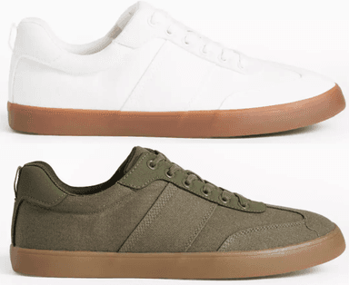 TU Khaki/White Canvas Trainers - Free C&C - Argos