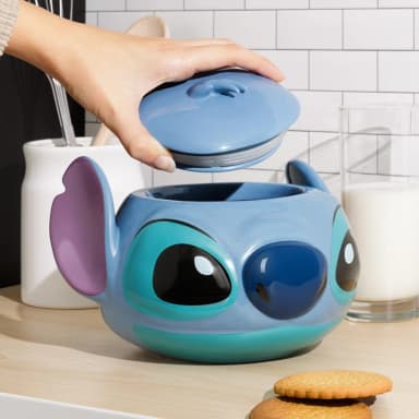 Disney Stitch Shaped Cookie Jar - HMV