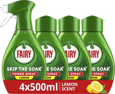Fairy Skip the Soak Dish Power Spray Cleaner Lemon Kit 1 Trigger + 4 x 500ML Refill - Amazon