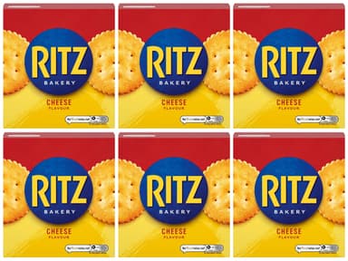 6 x Ritz Cheese Flavoured Crackers, Classic Savoury Snack 140g (£3.40 / £2.80 with S&S) - Amazon