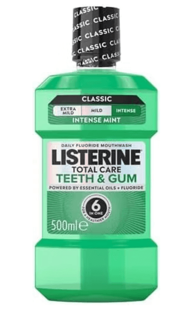 Listerine Total Care Teeth & Gum Intense Taste Classic Daily Fluoride Mouthwash 500ml - Discount at checkout (97p S&S) - Amazon
