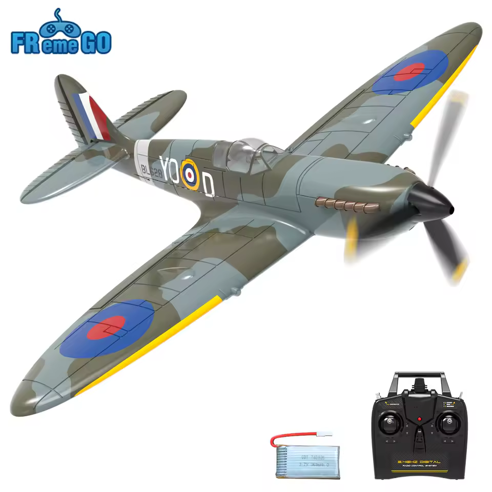 Volantex New Spitfire RC Plane EPP 400mm Wingspan RC Fighter One Key Aerobatic 2.4G 4CH RTF @ ANTSIR Official Store - AliExpress