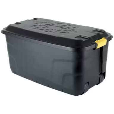 Strata Black Wheeled Storage Trunk 145L - Free C&C - Wickes
