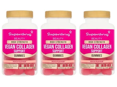 3 x Superdrug Collagen/ Biotin/ Magnesium Citrate/ Guy Health/ Apple Cider Vinegar/Magnesium/Hyaluronic Acid/Cranberry Gummies 60s +Free C&C - Superdrug