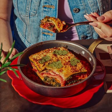 3,900 Free Six-Layer / Vegan Rainbow Lasagne (or +£3 All Out) when you buy a soft drink: all 130 sites, 30 each, then 50% off Lasagne - Zizzi