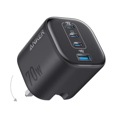 Anker Zolo 70W Fast USB C Charger, 4-Port Foldable - Sold by AnkerDirect UK FBA - Amazon