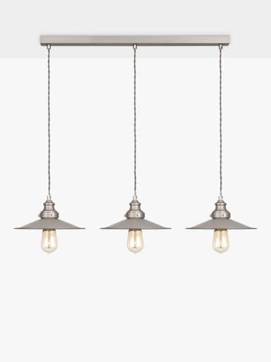 John Lewis Tobias 3 Light Over Diner Bar Ceiling Light, Silver - John Lewis & Partners