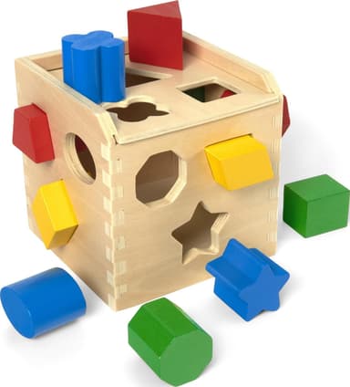 Melissa & Doug Shape Sorting Cube Classic Wooden Kids Toy - The Original (Sturdy Wooden Construction, 12 Pieces) - Amazon