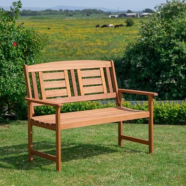 Hawkshead 2 Seater Hardwood Outdoor Garden Patio Bench / Sold & shipped by Cheaper Online ltd - B&Q