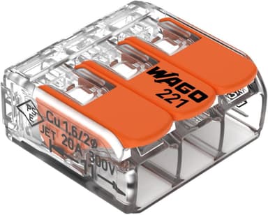 Wago 221-413 Splicing Connector 3 Conductors 0.14-4 mm². Compact Design with Lever, Pack of 50 - Amazon