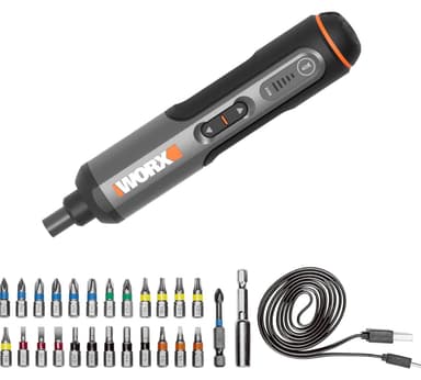 WORX WX240 3.6V (4V MAX) Mini Electric Screwdriver with 3-Gear Torque, 5Nm Power, 24pc Screwdriver Bits - Amazon