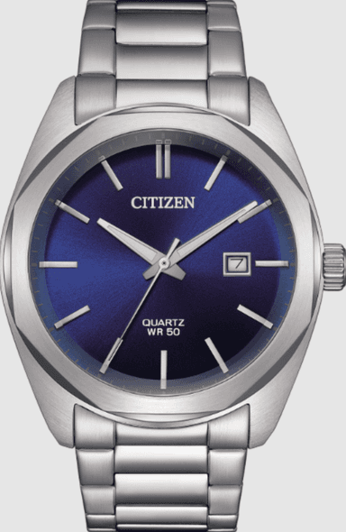 Citizen Men's Blue Dial Stainless Steel Bracelet Watch - H Samuel