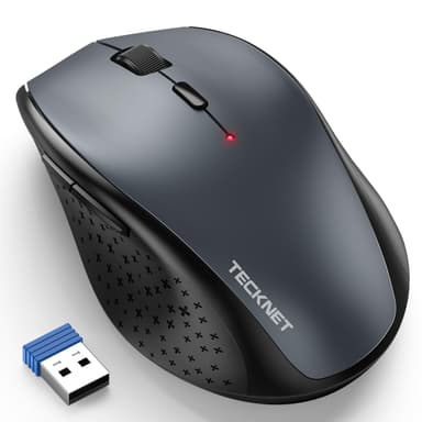 Tecknet Wireless Mouse for Laptop, 4800 DPI Optical Computer Mice, Grey - Sold by TerraGrow-EU / FBA (Prime Members) - Amazon