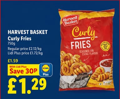 Lidl Harvest Basket Curly Fries 750g – with Lidl Plus - Lidl
