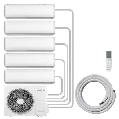 electriQ iQool Multi-Split 5 x 12000 BTU Smart Wall Mounted Split Air Conditioner with Heat Pump - Pipe Kits Included - AirCon Direct