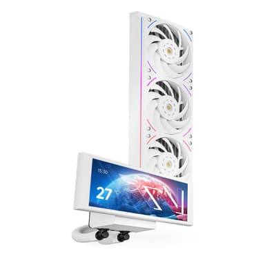 TR-Thermalright Trofeo Vision 360 ARGB White Liquid CPU Cooler, 6.86’’ IPS LCD Screen with 1280x480, 360mm Radiator, sold by HuiYuFei / FBA - Amazon