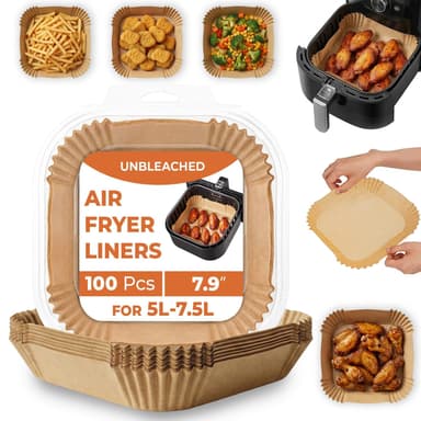 Roe Tenpo Air Fryer Liners, 100Pcs Disposable Baking Parchment Paper, Non-Stick & Greaseproof - Amazon