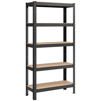 SONGMICS 5-Tier Shelving Unit, Steel Shelving Unit for Storage, Boltless Assembly, Load Capacity 650 kg, 30 x 75 x 150 cm - Black / Blue - Amazon