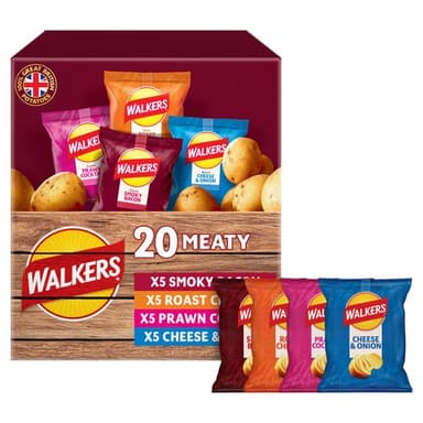 Walkers Meaty Variety or Classic Variety Multipack Crisps Box 20 x 25g - Morrisons