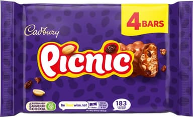 Cadbury Picnic Chocolate Bar 4 x 38g (£1.42 S&S) - Amazon