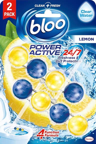 2 Pack- Bloo Power Active Toilet Rim Block Lemon, with Anti-Limescale, Cleaning Foam - Rimblocks - £1.30 / £1.22 S&S - Amazon