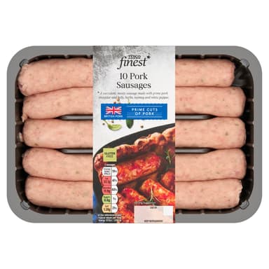 Tesco Finest 10 Traditional Pork Sausages 667G (Clubcard price) - Tesco