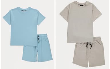 Light Blue / Taupe T-Shirt and Shorts Outfit Size 1.5-16 Years (£1.60 with George rewards) + Free C&C - George At ASDA