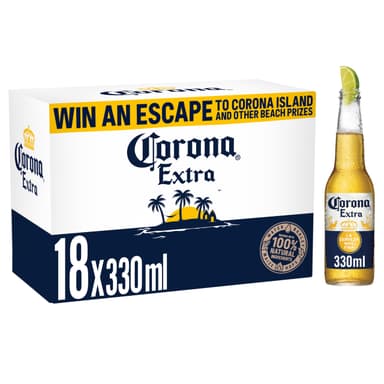 Corona Extra Lager Beer Bottle, 4.5% - 18 x 330ml (Delayed Delivery) - Amazon