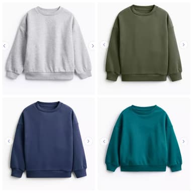 Kids Crew Sweatshirt (Mid Grey, Charcoal, Cream, Green, Grey, Khaki, Navy, Teal, Yellow, Blue, Black) 1-6Y, 7-13Y £2.10 + Free C&C - Argos