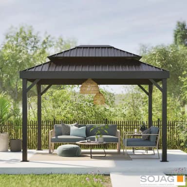 Sojag Alma 10ft x 14ft (3 x 4.23m) Gazebo with Double Roof with Mosquito Netting - Costco